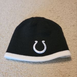 Colts black and white beanie